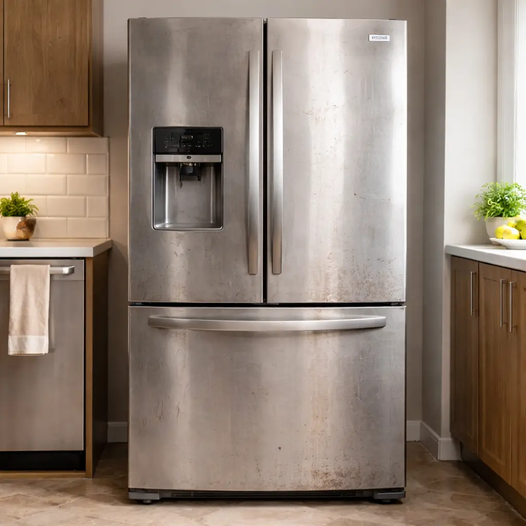 Residential Refrigerator Repair and Maintenance French-door refrigerator showing cooling and performance issues in a residential kitchen