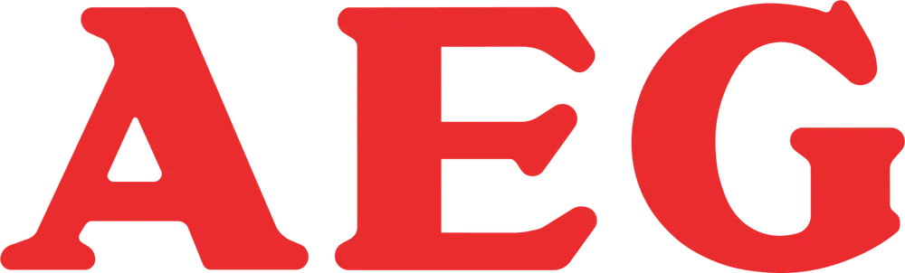AEG brand logo representing premium household appliance support for Windsor homes