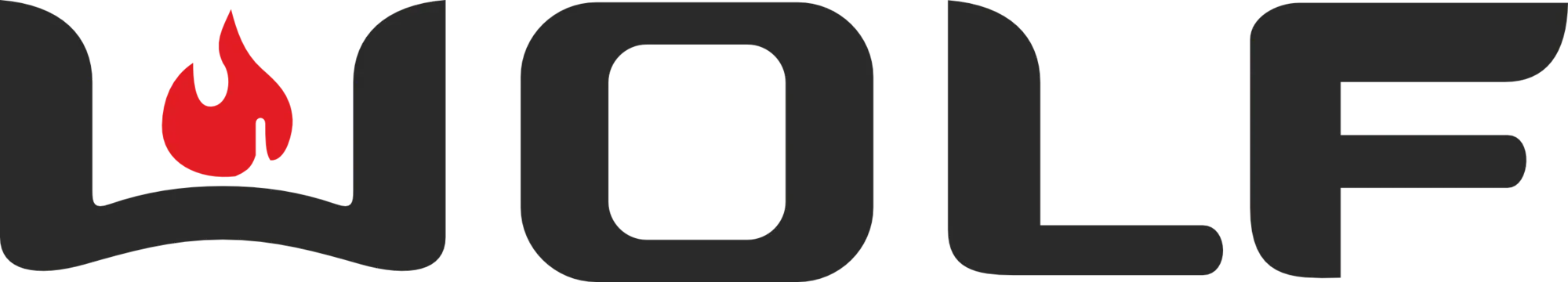 Wolf oven and stove logo representing premium cooking performance and residential kitchen equipment